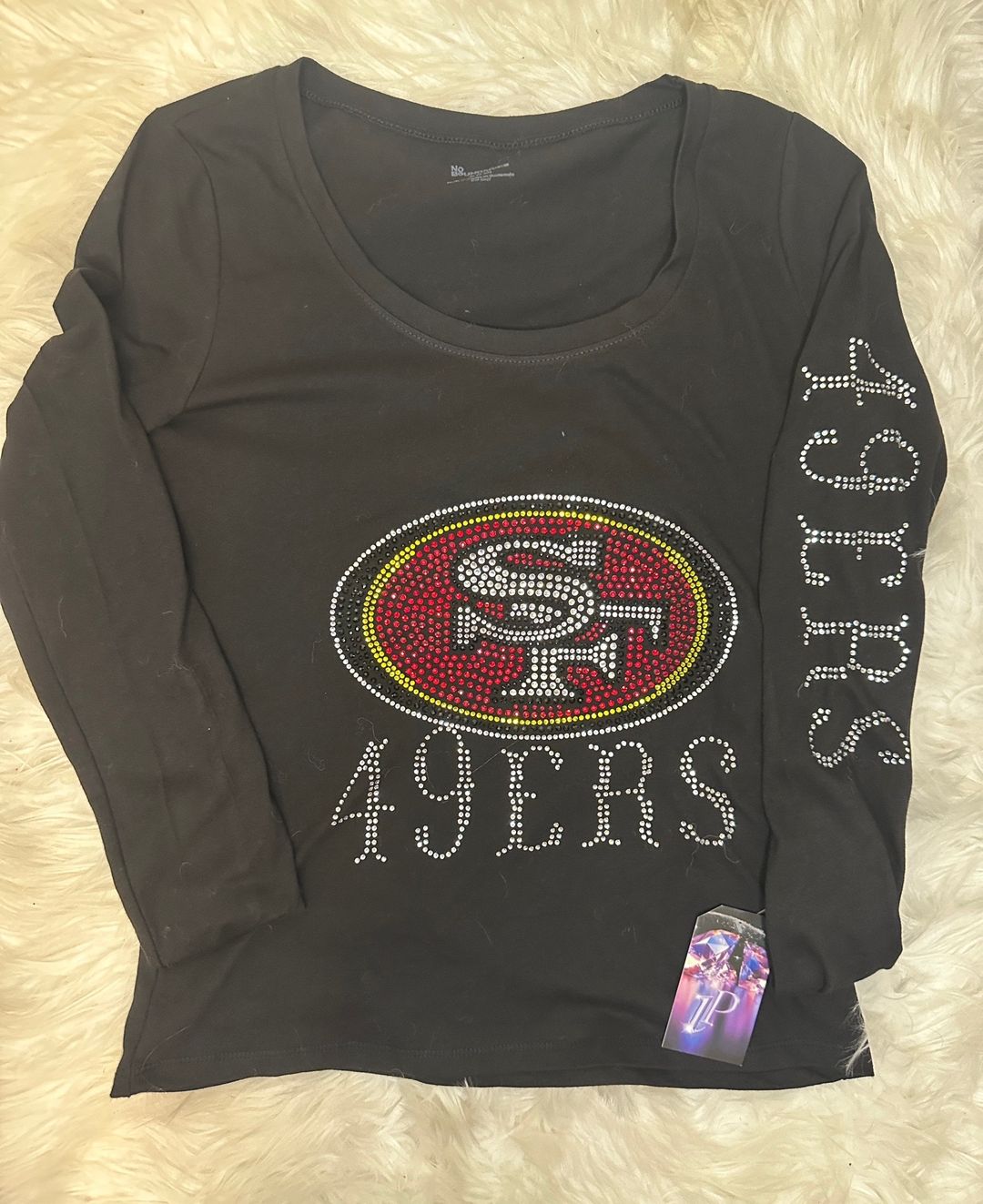 49er Rhinestone Heart Custom SS Tank Top