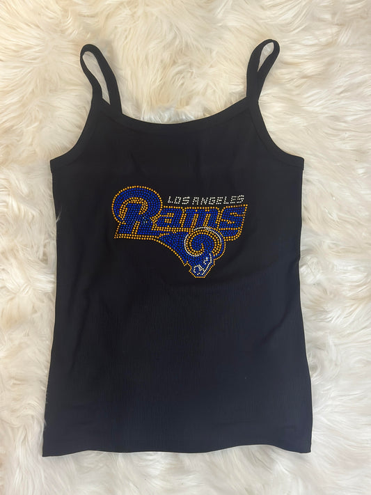 Los Angeles RAMS Rhinestone Custom Made Womens Polyester Shirt