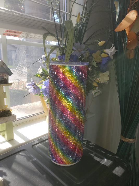 Rhinestone Bling Custom 20 oz Skinny Tumbler