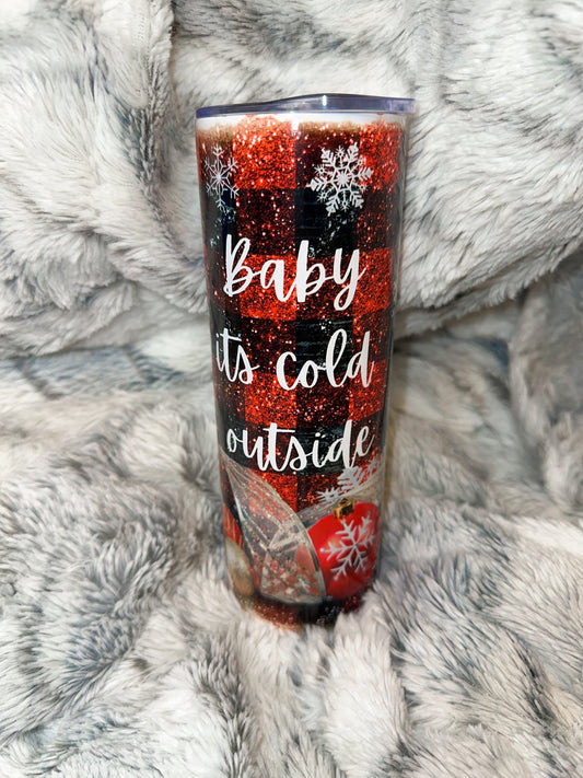 Buffalo Plaid Christmas Theme Custom 20 oz Tumbler