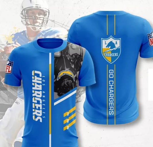 Los Angeles Chargers Men's 3D Polyester Smart Casual Shirt Printed Shirt
