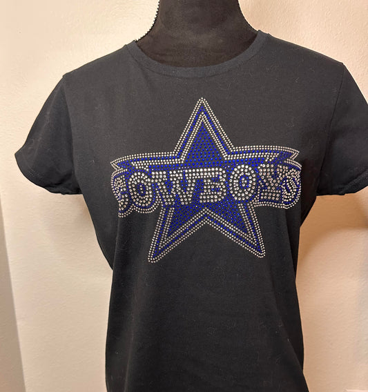 Dallas Cowboys Star Ladies Custom Rhinestone Shirt