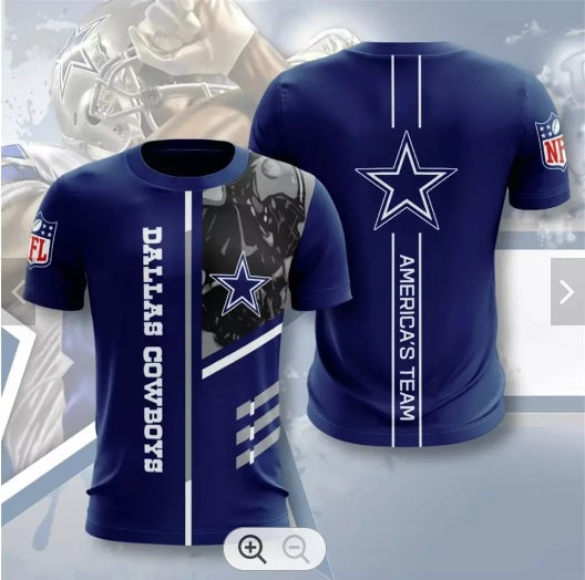 Dallas Cowboys Men's 3D Polyester Smart Casual Shirt Printed Shirt