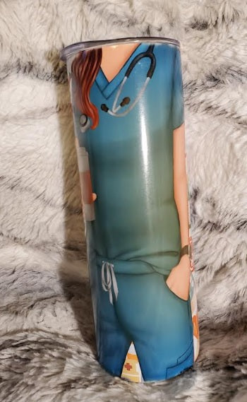 Nurse Custom 20 oz Skinny Tumbler