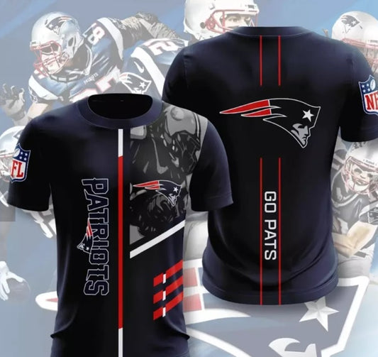New England Patriots Men's 3D Polyester Smart Casual Shirt Printed Shirt