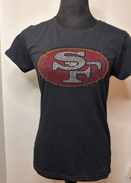 San Francisco 49ers Custom Design Rhinestone Shirt